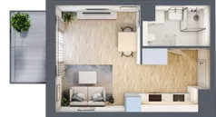 1 pokój, mieszkanie 25,51 m², piętro 3, oferta nr AB0302, Viva Cité etap II, Warszawa, Bemowo, Chrzanów, ul. Podgrodzie