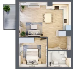 2 pokoje, mieszkanie 46,62 m², piętro 2, oferta nr AB0203, Viva Cité etap II, Warszawa, Bemowo, Chrzanów, ul. Podgrodzie