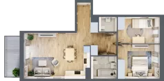3 pokoje, mieszkanie 65,75 m², piętro 3, oferta nr AA0308, Viva Cité etap II, Warszawa, Bemowo, Chrzanów, ul. Podgrodzie