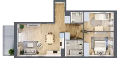 3 pokoje, mieszkanie 65,75 m², piętro 2, oferta nr AA0210, Viva Cité etap II, Warszawa, Bemowo, Chrzanów, ul. Podgrodzie