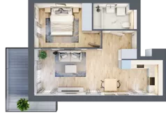 2 pokoje, mieszkanie 43,82 m², piętro 2, oferta nr AE0206, Viva Cité etap II, Warszawa, Bemowo, Chrzanów, ul. Podgrodzie
