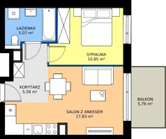 2 pokoje, mieszkanie 39,33 m², piętro 3, oferta nr AC0301, Viva Cité etap II, Warszawa, Bemowo, Chrzanów, ul. Podgrodzie