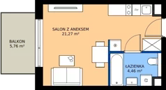 1 pokój, mieszkanie 25,73 m², piętro 1, oferta nr AD0102, Viva Cité etap II, Warszawa, Bemowo, Chrzanów, ul. Podgrodzie