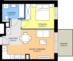2 pokoje, mieszkanie 39,33 m², piętro 2, oferta nr AC0201, Viva Cité etap II, Warszawa, Bemowo, Chrzanów, ul. Podgrodzie