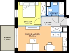2 pokoje, mieszkanie 36,86 m², piętro 3, oferta nr AC0305, Viva Cité etap II, Warszawa, Bemowo, Chrzanów, ul. Podgrodzie