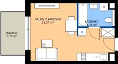 1 pokój, mieszkanie 25,73 m², piętro 1, oferta nr AD0103, Viva Cité etap II, Warszawa, Bemowo, Chrzanów, ul. Podgrodzie