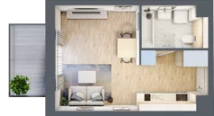 1 pokój, mieszkanie 25,73 m², piętro 1, oferta nr AD0103, Viva Cité etap II, Warszawa, Bemowo, Chrzanów, ul. Podgrodzie