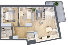 3 pokoje, mieszkanie 67,72 m², piętro 2, oferta nr AE0202, Viva Cité etap II, Warszawa, Bemowo, Chrzanów, ul. Podgrodzie