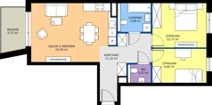 3 pokoje, mieszkanie 65,75 m², piętro 3, oferta nr AE0301, Viva Cité etap II, Warszawa, Bemowo, Chrzanów, ul. Podgrodzie