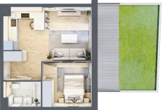 2 pokoje, mieszkanie 35,91 m², parter, oferta nr AB0003, Stacja Rembertów, Warszawa, Rembertów, ul. Fiszera 36