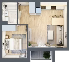 2 pokoje, mieszkanie 37,51 m², piętro 1, oferta nr AB0105, Stacja Rembertów, Warszawa, Rembertów, ul. Fiszera 36