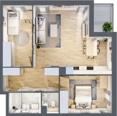 3 pokoje, mieszkanie 66,68 m², piętro 1, oferta nr AA0102, Stacja Rembertów, Warszawa, Rembertów, ul. Fiszera 36
