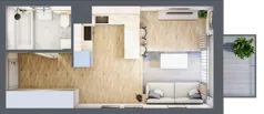 1 pokój, mieszkanie 28,88 m², piętro 2, oferta nr AA0205, Stacja Rembertów, Warszawa, Rembertów, ul. Fiszera 36