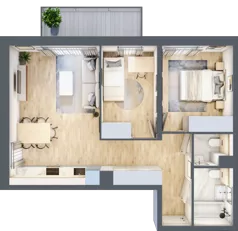 3 pokoje, mieszkanie 57,08 m², piętro 1, oferta nr AB0106, Stacja Rembertów, Warszawa, Rembertów, ul. Fiszera 36