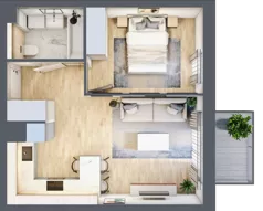 2 pokoje, mieszkanie 37,96 m², piętro 3, oferta nr AA0306, Stacja Rembertów, Warszawa, Rembertów, ul. Fiszera 36