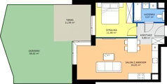 2 pokoje, mieszkanie 47,44 m², piętro 1, oferta nr AA.01.05, Ptasia Vita, Poznań, Grunwald, Grunwald Południe, ul. Ptasia 32