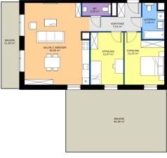 3 pokoje, mieszkanie 76,75 m², piętro 1, oferta nr AA.01.03, Ptasia Vita, Poznań, Grunwald, Grunwald Południe, ul. Ptasia 32