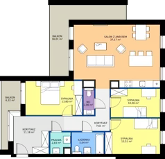 4 pokoje, mieszkanie 103,26 m², piętro 1, oferta nr AB.01.07, Ptasia Vita, Poznań, Grunwald, Grunwald Południe, ul. Ptasia 32
