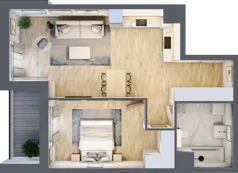 2 pokoje, mieszkanie 55,05 m², piętro 1, oferta nr AB.01.03, Ptasia Vita, Poznań, Grunwald, Grunwald Południe, ul. Ptasia 32