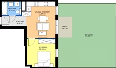 2 pokoje, mieszkanie 42,72 m², piętro 1, oferta nr AA.01.01, Ptasia Vita, Poznań, Grunwald, Grunwald Południe, ul. Ptasia 32