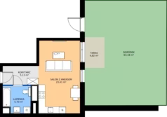 1 pokój, mieszkanie 35,02 m², parter, oferta nr AA.00.01, Ptasia Vita, Poznań, Grunwald, Grunwald Południe, ul. Ptasia 32