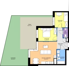 3 pokoje, mieszkanie 59,69 m², parter, oferta nr AB.00.06, Ptasia Vita, Poznań, Grunwald, Grunwald Południe, ul. Ptasia 32