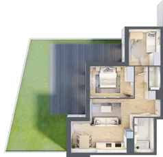 3 pokoje, mieszkanie 59,69 m², parter, oferta nr AB.00.06, Ptasia Vita, Poznań, Grunwald, Grunwald Południe, ul. Ptasia 32