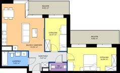 3 pokoje, mieszkanie 67,14 m², piętro 2, oferta nr AB.02.06, Ptasia Vita, Poznań, Grunwald, Grunwald Południe, ul. Ptasia 32