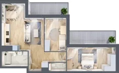 3 pokoje, mieszkanie 67,14 m², piętro 2, oferta nr AB.02.06, Ptasia Vita, Poznań, Grunwald, Grunwald Południe, ul. Ptasia 32