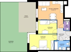 3 pokoje, mieszkanie 60,63 m², parter, oferta nr AB.00.04, Ptasia Vita, Poznań, Grunwald, Grunwald Południe, ul. Ptasia 32