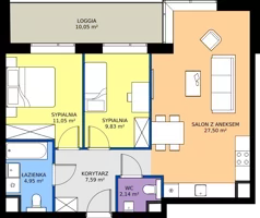 3 pokoje, mieszkanie 63,06 m², piętro 1, oferta nr AA.01.06, Ptasia Vita, Poznań, Grunwald, Grunwald Południe, ul. Ptasia 32