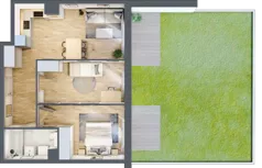 3 pokoje, mieszkanie 57,06 m², parter, oferta nr AB.00.08, Ptasia Vita, Poznań, Grunwald, Grunwald Południe, ul. Ptasia 32