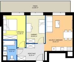 3 pokoje, mieszkanie 55,46 m², piętro 6, oferta nr AB.06.02, Ptasia Vita, Poznań, Grunwald, Grunwald Południe, ul. Ptasia 32