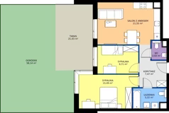 3 pokoje, mieszkanie 63,12 m², parter, oferta nr AA.00.03, Ptasia Vita, Poznań, Grunwald, Grunwald Południe, ul. Ptasia 32