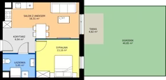 2 pokoje, mieszkanie 44,06 m², parter, oferta nr AA.00.06, Ptasia Vita, Poznań, Grunwald, Grunwald Południe, ul. Ptasia 32