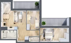 3 pokoje, mieszkanie 65,67 m², piętro 1, oferta nr AB.01.06, Ptasia Vita, Poznań, Grunwald, Grunwald Południe, ul. Ptasia 32