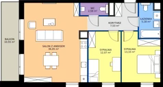 3 pokoje, mieszkanie 76,75 m², piętro 2, oferta nr AA.02.03, Ptasia Vita, Poznań, Grunwald, Grunwald Południe, ul. Ptasia 32