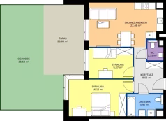 3 pokoje, mieszkanie 64,10 m², parter, oferta nr AA.00.05, Ptasia Vita, Poznań, Grunwald, Grunwald Południe, ul. Ptasia 32