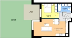 2 pokoje, mieszkanie 47,08 m², parter, oferta nr AA.00.04, Ptasia Vita, Poznań, Grunwald, Grunwald Południe, ul. Ptasia 32