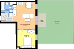 2 pokoje, mieszkanie 44,72 m², parter, oferta nr AA.00.07, Ptasia Vita, Poznań, Grunwald, Grunwald Południe, ul. Ptasia 32