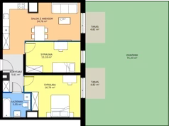 3 pokoje, mieszkanie 65,39 m², parter, oferta nr AB.00.02, Ptasia Vita, Poznań, Grunwald, Grunwald Południe, ul. Ptasia 32