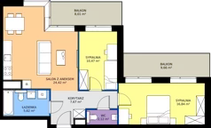 3 pokoje, mieszkanie 67,14 m², piętro 4, oferta nr AB.04.06, Ptasia Vita, Poznań, Grunwald, Grunwald Południe, ul. Ptasia 32