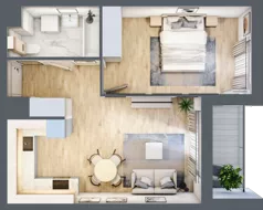 2 pokoje, mieszkanie 43,08 m², piętro 1, oferta nr AA0106/4, M Bemowo 4, Warszawa, Bemowo, Chrzanów, ul. Szeligowska