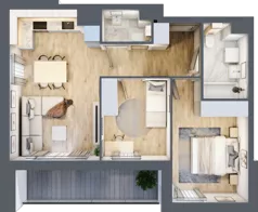 3 pokoje, mieszkanie 54,43 m², piętro 4, oferta nr AC0405/4, M Bemowo 4, Warszawa, Bemowo, Chrzanów, ul. Szeligowska