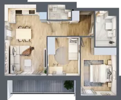 3 pokoje, mieszkanie 54,43 m², piętro 1, oferta nr AC0105/4, M Bemowo 4, Warszawa, Bemowo, Chrzanów, ul. Szeligowska