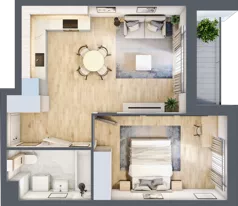2 pokoje, mieszkanie 44,08 m², piętro 1, oferta nr BB0102/4, M Bemowo 4, Warszawa, Bemowo, Chrzanów, ul. Szeligowska