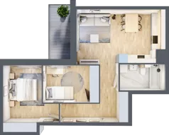 3 pokoje, mieszkanie 57,66 m², piętro 1, oferta nr BA0103/4, M Bemowo 4, Warszawa, Bemowo, Chrzanów, ul. Szeligowska