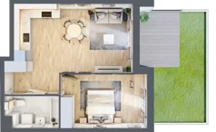2 pokoje, mieszkanie 40,72 m², piętro 1, oferta nr AA0102/4, M Bemowo 4, Warszawa, Bemowo, Chrzanów, ul. Szeligowska