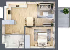 2 pokoje, mieszkanie 41,03 m², piętro 1, oferta nr B3.01.17, Południe Vita etap IV, Gdańsk, Orunia Górna-Gdańsk Południe, ul. Kazimierza Wielkiego 