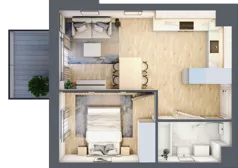 2 pokoje, mieszkanie 35,57 m², piętro 2, oferta nr B3.02.32, Południe Vita etap IV, Gdańsk, Orunia Górna-Gdańsk Południe, ul. Kazimierza Wielkiego 